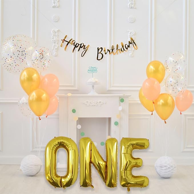 H Letter Foil Balloons 40 Inch, Gold Helium Foil Mylar Balloons, A to Z Self Sealing Large Letter Balloons Optional, Gold H Balloon for Birthday Party Decorations