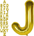 40 Inch Gold Letter J Balloons, DIY Phrase Foil Alphabet Letter J Balloons DIY Word J Banner for Birthday Anniversary Celebration Graduation Party Supplies Decoration