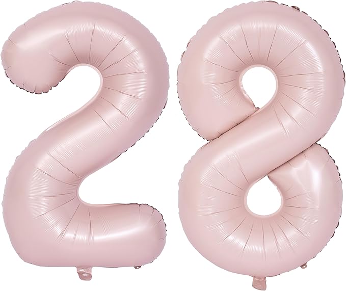 40 In Matte Pink Number Balloons Helium Foil Mylar Balloon Birthday Party banquet Decoration Digital 28