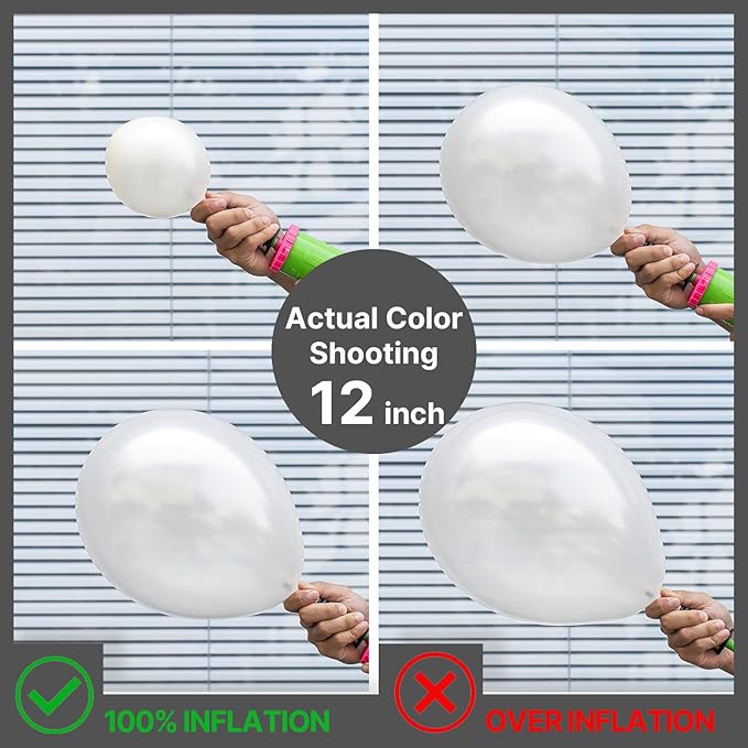 PartyWoo Pearl White Balloons 140pcs Different Sizes Pack of 18 12 10 5 Inch Metallic White Latex Balloon Arch Kit Garland for Wedding Graduation Baby Shower Birthday Party Decorations White-Z30