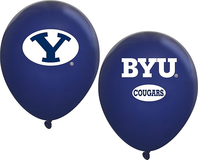 BYU Cougars Balloons 10 Pack 11" Official Licensed Logos, Helium Quality Latex Balloons, Perfect for College Football Team Celebration, Decorated Front and Back by Westrick
