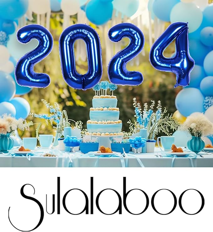 40Inch Navy Blue 4 Balloon Number Large Helium Royal Blue Number Balloons 0-9 Giant Digital 4th Foil Mylar Big Party Balloon for Boy Birthday Party Anniversary Graduation Decorations