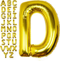40Inch Gold Letter D Balloon Foil Helium Letter Balloons A-Z Giant Large Mylar Big Party Balloon for Birthday Party Decorations