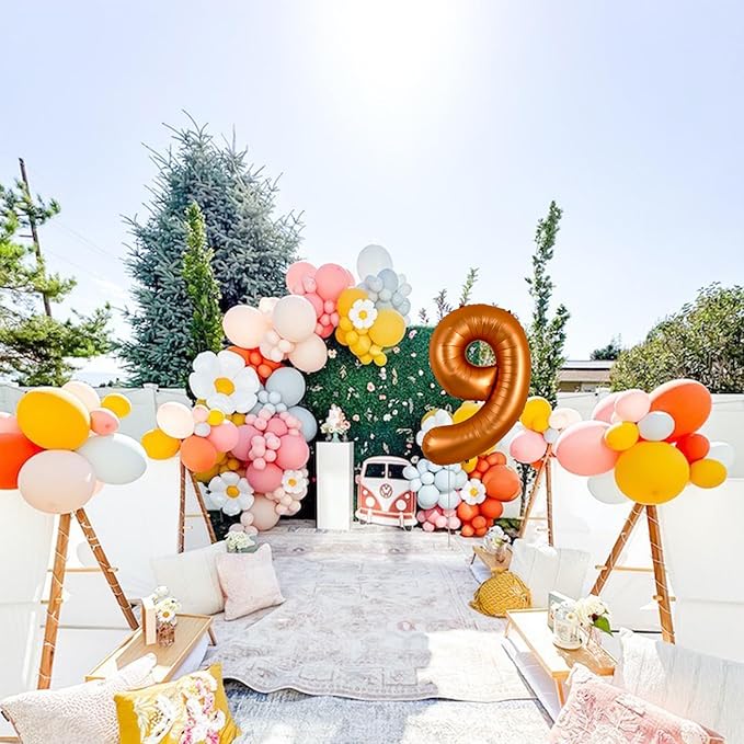TONIFUL 40 Inch Orange Large Numbers Balloon 0-9 Birthday Party Decorations,Big Number 9 Foil Balloon Digital 9 for Birthday Party,Wedding, Bridal Shower,Engagement,Graduations,Anniversary,Baby Shower