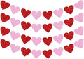 Glitter Red Pink Banner, 4 Strings Red Pink Shiny Heart Banners Sign for Celebrate Party Wedding Ceremonies Holiday Party Decorations