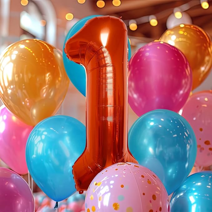 40 Inch Large Red Number Celebration and Decoration Balloon for Birthday Parties, Graduations, Anniversaries, Weddings, Photo Shoots, Special Events - Helium Foil Mylar (Red Number 1)