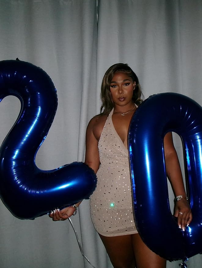 40 Inch Night Blue Number 9 Balloon, Giant 9 Number Balloons for 9th Birthday Decorations, Party Supplies for Baby Boy Girl, Night Blue Party Decor