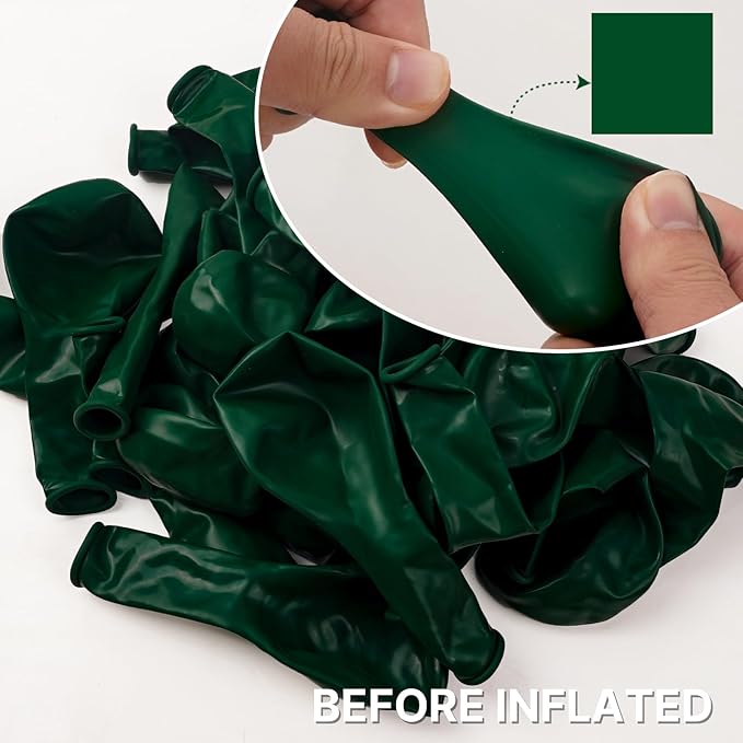 PartyWoo Dark Green Balloons 50pcs 12 Inch Emerald Hunter Forest Green Balloons for Wedding Boy Baby Shower Birthday Christmas Graduation Dinosaur Jungle Golf Theme Party Decorations Green-Y56