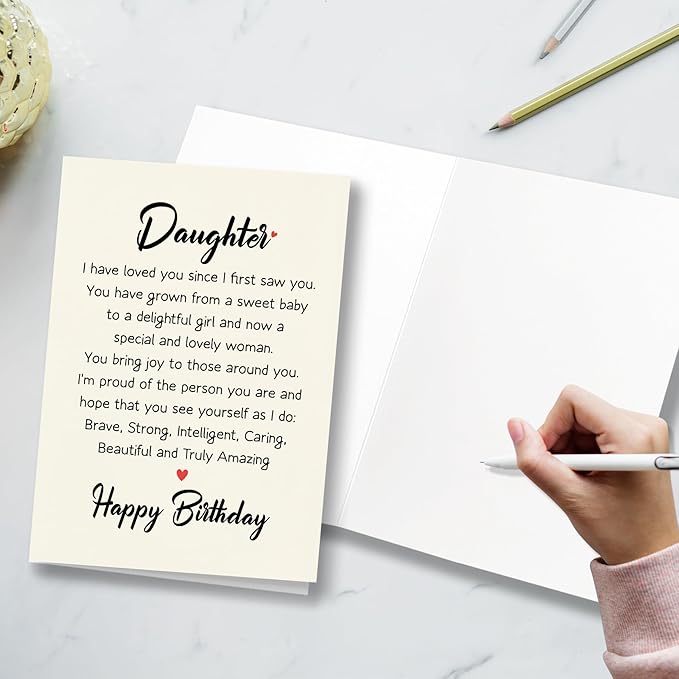 Funny Birthday Card For Daughter, Heartfelt Birthday Card From Mom | Dad, Birthday Gift For Daughter Adult, Happy Birthday Card