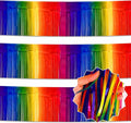 3 Pack 10 Ft Dark Rainbow Foil Fringe Garland Metallic Streamers Tinsel Banner Wall Hanging Garland Backdrop for Parade Floats, Halloween, Christmas, Thanksgiving, New Year Party Decorations