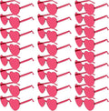PLULON Heart Sunglasses for Women 5/12/25 Pcs, Heart Glasses Valentine Day Rimless Shaped Candy Color Fun Glasses Party Favor