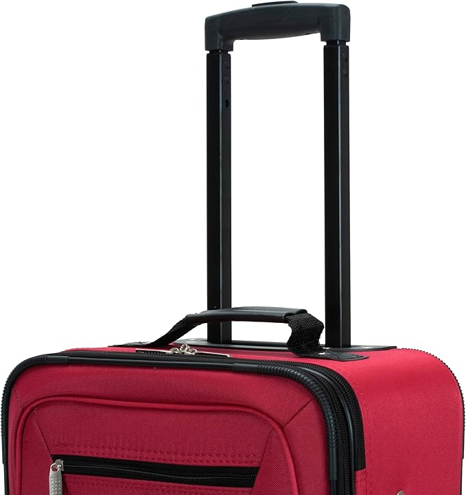 Rockland Fashion Softside 2 Piece Luggage Set, Expandable, (14" Tote/19" Upright), Red