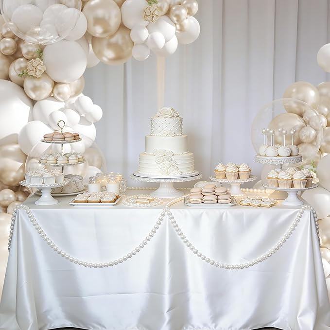 White Balloon Arch Kit 108Pcs Double Stuffed Pearl Balloons Garland Arch Kit Including Pearl White Clear Balloons for Wedding Bridal Shower Engagement Baby Shower Birthday Party Decorations