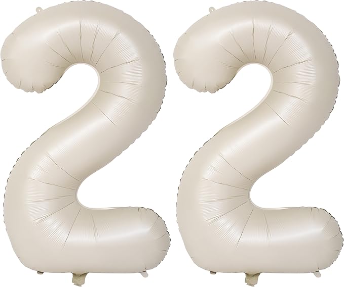 40 In Cream white Number Balloons Helium Foil Mylar Balloon Birthday Party banquet Decoration Digital 22