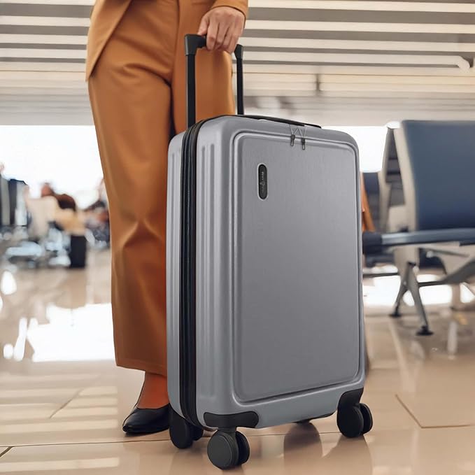 TRAVELARIM 24 Inch Luggage with Spinner Wheels, Hard Shell Suitcase with TSA Locks for Luggage, Travel Large Suitcase, Expandable Hard Shell Suitcases, Grey