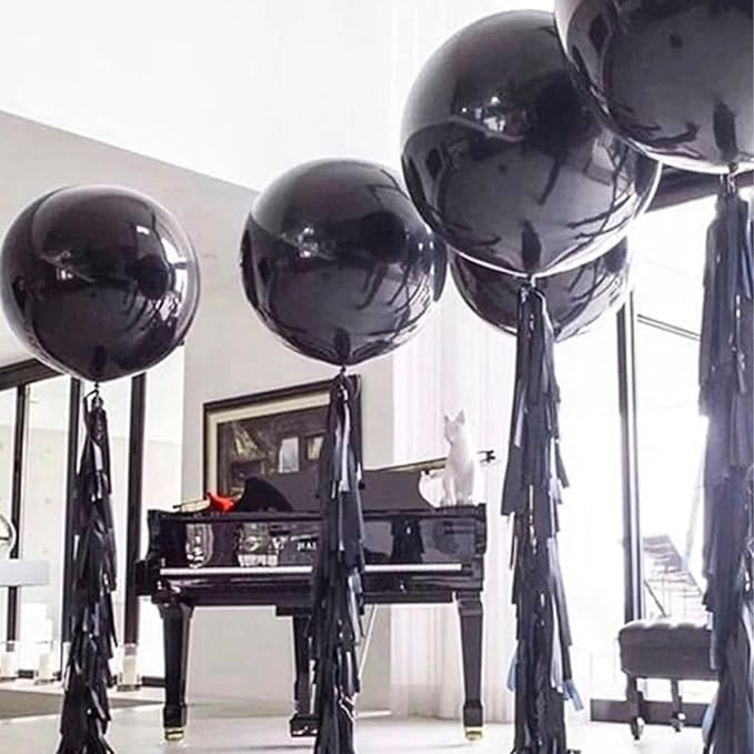 PartyWoo Black Balloons 20 pcs 18 Inch Latex Helium Matte Black Balloons for Baby Shower Birthday Graduation Casino Gaming Anniversary Retirement Pirate Race Car Theme Party Decorations Black-Y18