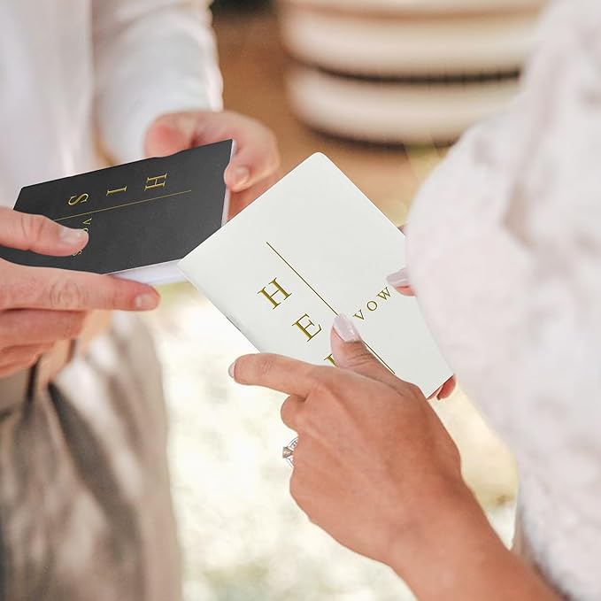 Vow Books His and Hers, Wedding Vow Books with Soft Touch Gold Foil Engraving, Wedding Essentials, Wedding Accessories