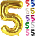 Gold Number 5 Balloon 40 Inch, 5 Balloon Number, 5th Birthday Decorations, Gold Party Supplies for Boys Girls