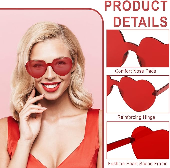Heart Sunglasses 12/18/24 Pcs Heart Shaped Glasses for Women Cute Funny Party Glasses Party Favors Accessories
