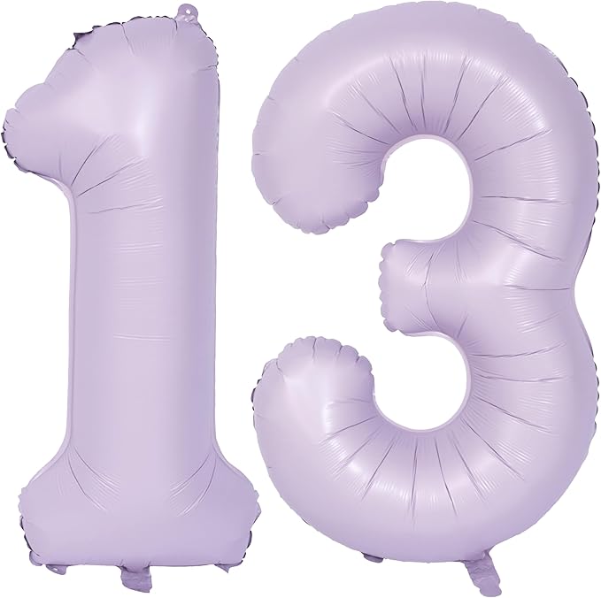 40 In Matte Purple Number Balloons Helium Foil Mylar Balloon Birthday Party banquet Decoration Digital 13