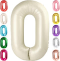 Number 0 Balloons 40 Inch Cream White Number Balloons for 10 20 30 40 50 60 70 80 90 100 Numbers Balloon Birthday Decorations Wedding Event Baby Shower