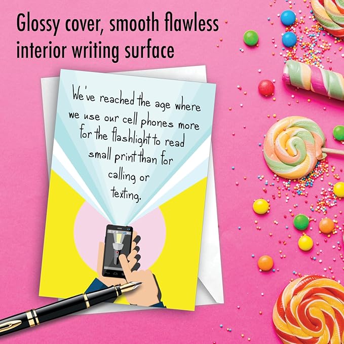 NobleWorks Funny Birthday Greeting Card with 5 x 7 Inch Envelope (1 Card) Bday Phone Usage C10665BDG