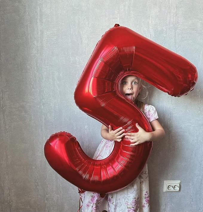 18 Balloon Number, Red Number 18th Birthday Balloons 40 Inch, 18 Years Old Red Birthday Decorations for Boys Girls, 18th Anniversary Decorations