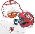 REWIDPARTY Football Party Invitations - Helmet Shaped Fill-in Invitations (Set of 15) with Envelopes & Stickers - Football Sport Party Supplies for Kids