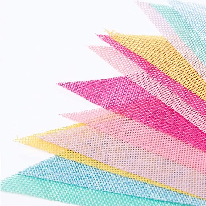 ToBeIT 48Pcs Triangle Flags Pendant Banners Imitated Burlap Multicolor Fabric Triangle Flag Bunting for Party and Festival Hanging Decoration Banner