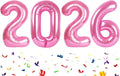2026 Pink Number Balloons 40 Inch, Pink Party Decorations for Graduation, Decorations for the New Year's Balloon Party in 2026
