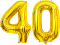 Giant Gold Number 40 Balloons, 40 Inch Jumbo Number 40, Large Foil Mylar Balloons for Girls Women 40th Birthday Party Decorations, 40 Anniversary Events Decorations