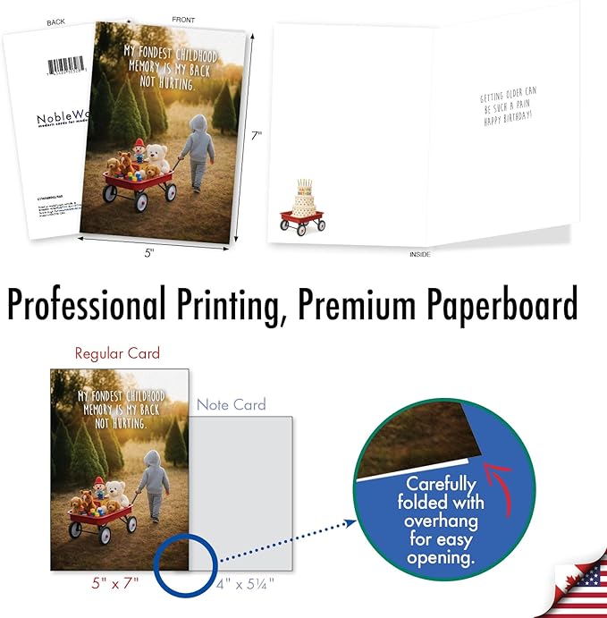 NobleWorks Funny Birthday Greeting Card with 5 x 7 Inch Envelope (1 Card) Bday Fondest Memory C11058BDG