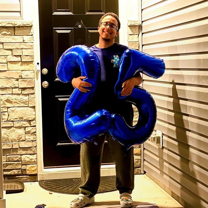 Night Blue Number 5 Balloon 40 Inch, 5th Birthday Party Decorations for Children, Giant 5 Foil Balloon for Party Supplies