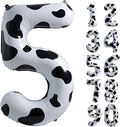 Cow Print Balloon Birthday Decorations Supplies,40 inch Number 5 Balloon | Cowgirl Theme Number Balloons for 5st Birthday Party | Farm Barn Decor for kids
