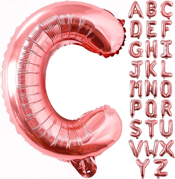 Lovoir 40 Inch Large Rose Gold Letter C Balloons Big Size Jumbo Mylar Foil Helium Balloon for Birthday Party Celebration Decorations Alphabet Rose Gold C