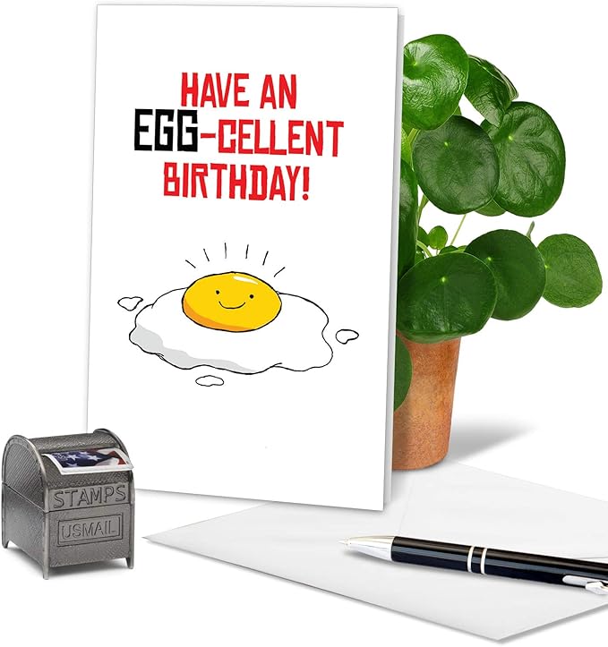 The Best Card Company - Hilarious Birthday Puns Notecard with Envelope, 5x7 Inch, Multicolored, No Batteries Required