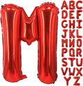 Lovoir 40 Inch Large Red Letter M Balloons Big Size Jumbo Mylar Foil Helium Balloon for Birthday Party Celebration Decorations Alphabet Red M