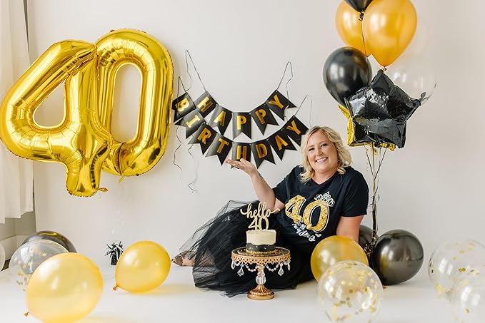Gold Number 16 Balloon 40 inch, 16 Number Balloons, 16th Gold Birthday Decorations, 16 Year Old Girls Boys Golden Party Supplies