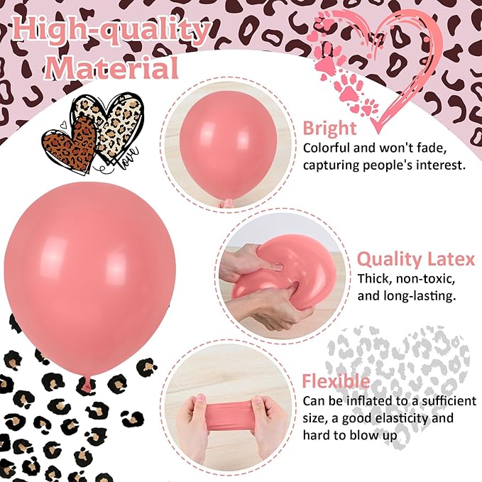Pink and Green Balloons, Jungle Safari Balloon 12 Inch Leopard Cheetah Print Sage Green Dusty Light Pink Metallic Gold Latex Balloons for Girls Boho Baby Shower Wild One Birthday Party Decorations