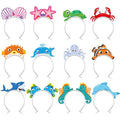 Blosssound 12 Pcs Sea Animal Headbands Fall Party Favor Gift Under the Sea Paper Head Bopper Ocean Animals Headwear Beach Summer Costume Accessories Photo Prop Decoration Supplies