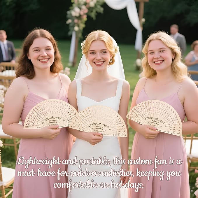 10Pcs Personalized wedding fans for guests, Custom Summer Wedding Fans, Unique Bridal Shower Party Favors, Handcrafted Wooden Fans for Guests (Dolphin wooden fan)