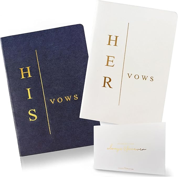 WeddingGiftsWedding Vow Books His and Hers, Wedding Vow Books with Soft Touch Gold Foil Engraving, Wedding Essentials, Wedding Accessories