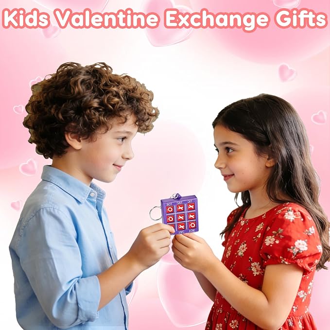 32Pcs Tic Tac Toe Keychains Game, Birthday Party Favors Easter Goodie Bags Stuffers for Kids 3-5 4-8 8-12, Small Treasure Box Classroom Carnival Prizes Easter Basket Egg Filler Student Gifts Girl Boy