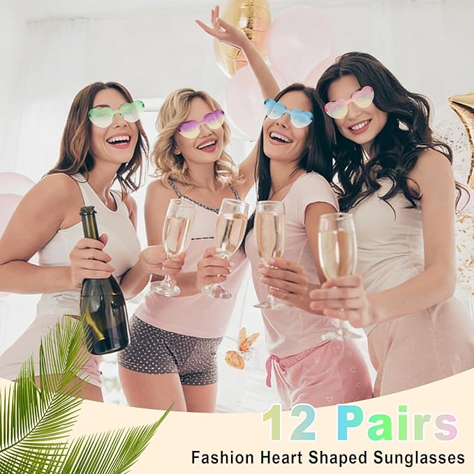 Heart Sunglasses 12/18/24 Pcs Heart Shaped Glasses for Women Cute Funny Party Glasses Party Favors Accessories