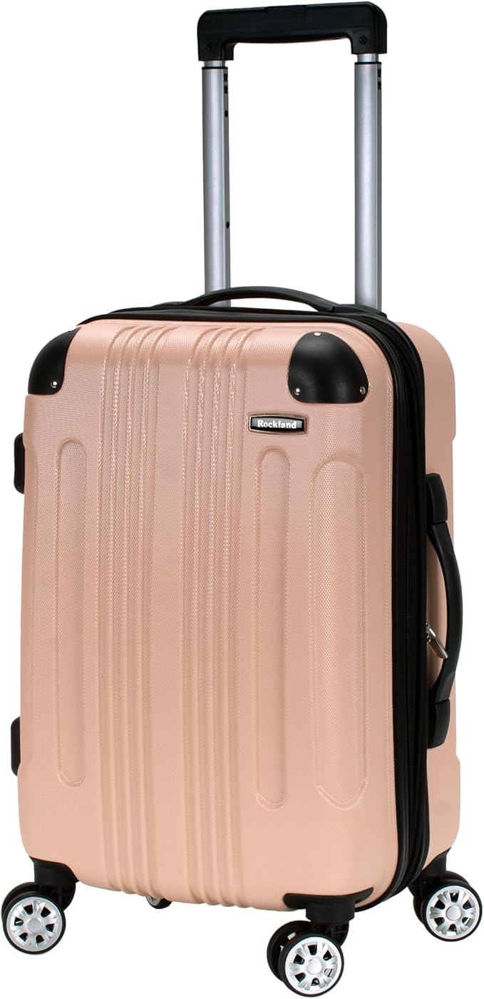 Rockland London Hardside 3 Piece Expandable Spinner Wheel Luggage Set, (20"/24"/28"), Champagne