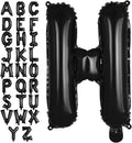 Black Letter H Balloons, 40 Inch Large Foil Letter Balloons, Custom Phrase Balloon for Birthday Party Wedding Anniversary Decoration (Black H)