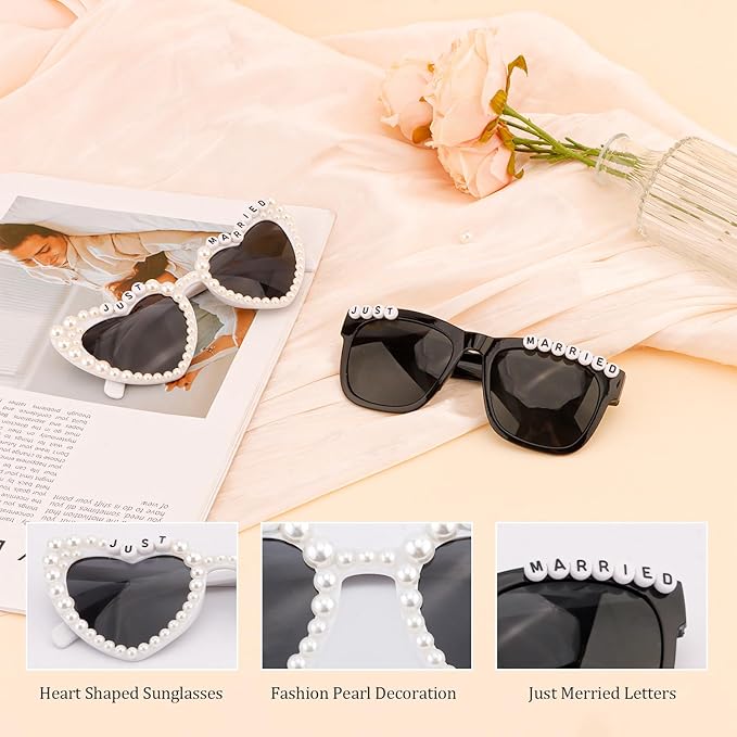 Just Married Decorations Sunglasses for Just Married Wedding Party Decorations