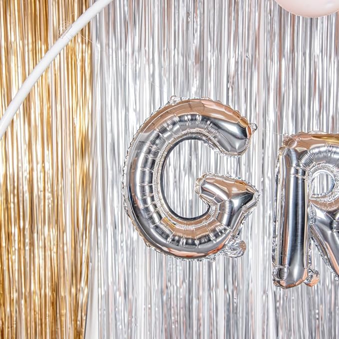 Restaurantware-Balloonify 16 Inch Letter Balloon, 1 Alphabet Party Balloon - Letter G, Self-Sealing, Silver Foil Mylar Finish, Hanging Loop, Decoration For Birthday, Wedding, Or Graduation