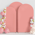 Wokceer Wedding Arch Cover (7.2FT, 6.6FT, 6FT) Set of 3 Spandex Fitted Wedding Arch Stand Covers for Round Top Chiara Arch Backdrop Stands Cover for Birthday Party Ceremony Banquet Decor Dusty Rose