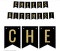 Andaz Press Faux Gold Glitter on Black Bridal Shower Bachelorette Party Banner Decorations, Cheers Bitches!, Approx 5-Feet, 1-Set, Colored Hanging Pennant Decor